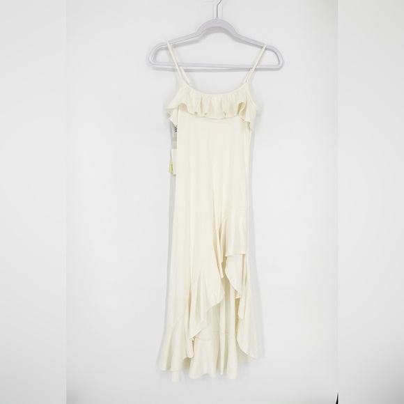 NWT Aritzia Wilfred Clink Dress Drapey Jersey Ruffle Maxi Dress - Picture 2 of 8